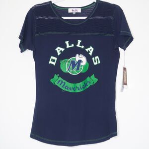 Dallas Mavericks Womens Shirt Size Small NWT Touch by Alyssa Milano NBA Blue Top
